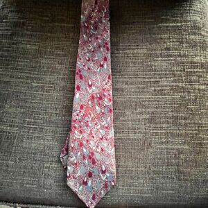 Gray and Burgundy Silk‎ Teardrop Tie Handmade in Italy